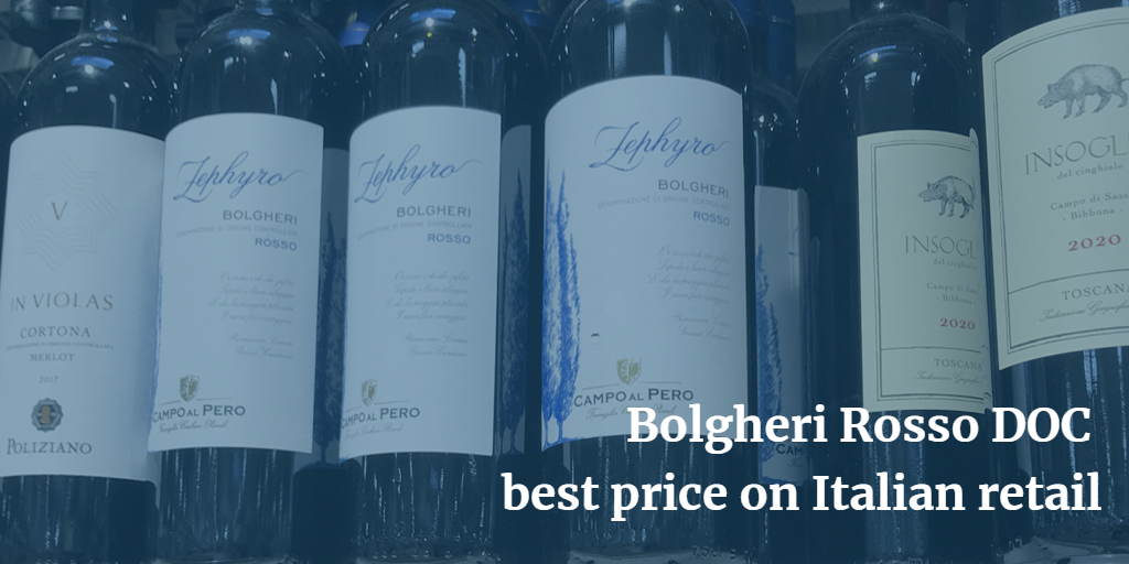 What is the best price and most popular Bolgheri on Italian retail